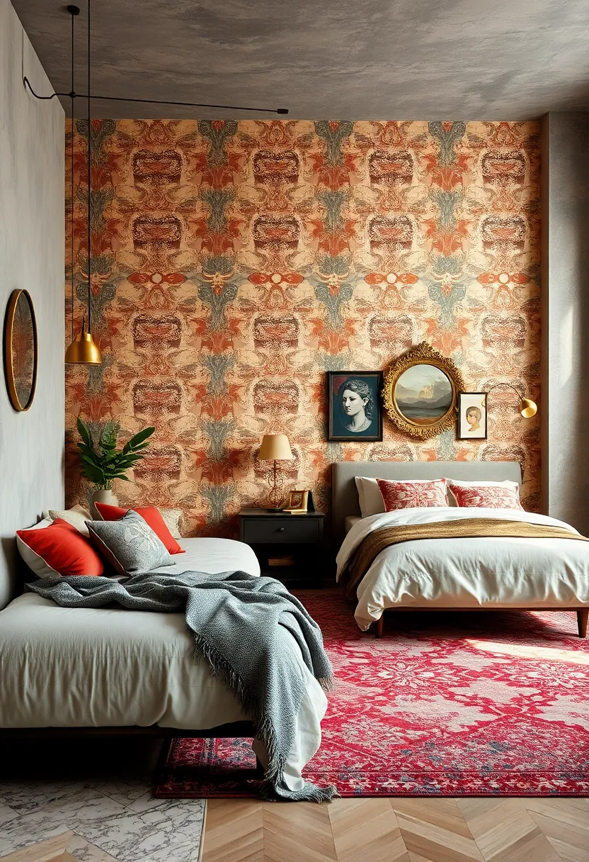 Combining Metallic Accents with Rich Retro ‍Wallpaper for‍ an Added Touch of Glamour