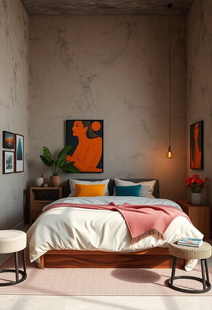 The Contrast between Matte and ⁣Glossy‍ Finishes Enhancing Depth‌ in Eclectic ‌bedroom Settings