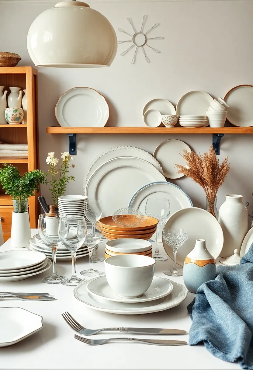 mix​ and Match Dinnerware: Collect⁢ a variety of plates, glasses, and cutlery from different styles and eras, creating a charming‍ and conversational dining experience