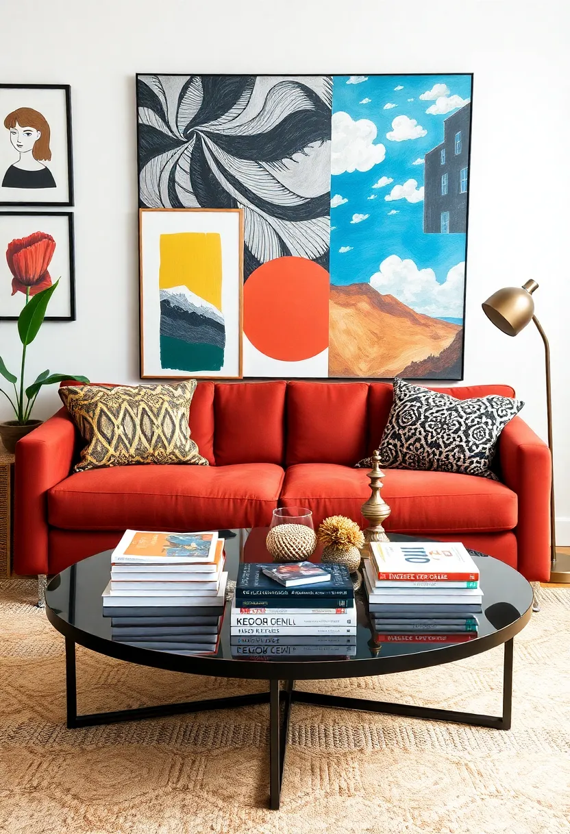 Art Books Display: Create a stylish coffee table display featuring oversized art books, inviting guests to browse through your curated collection