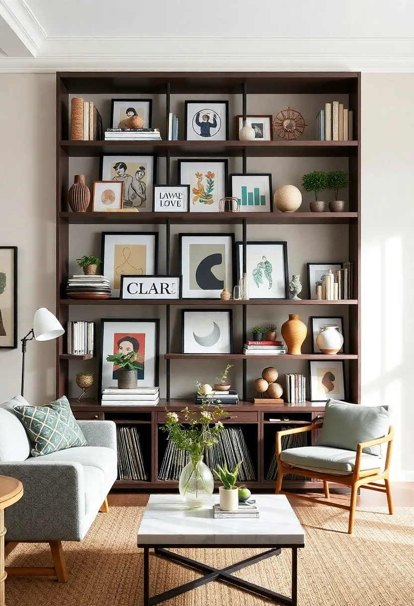 Curated Shelving: Design shelves that showcase a rotating selection of art and collectibles,making it easy to refresh your decor and keep the space dynamic