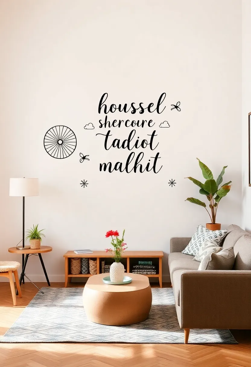 Whimsical Wall Decals: Apply removable wall decals that offer playful designs or inspiring quotes, perfect for an artistic touch without permanent commitment
