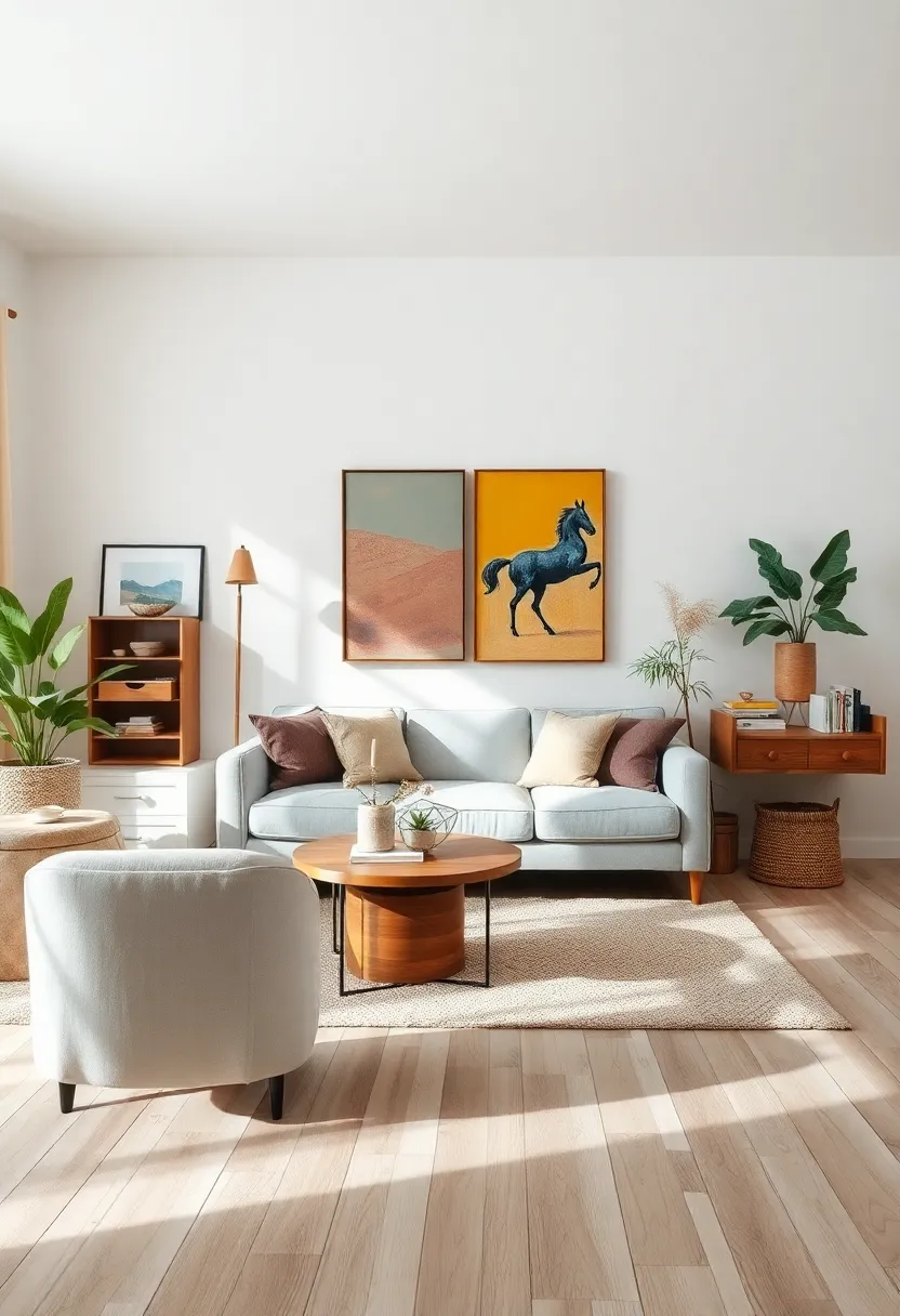 Vintage Finds: Mix vintage art pieces and decor that tell a story, adding layers of charm and history to your living room