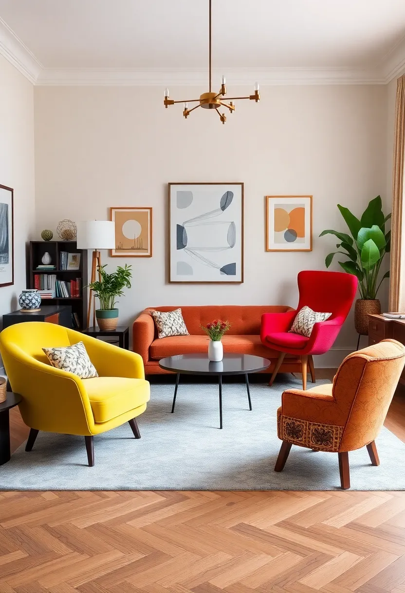 Choose⁤ Statement Seating: opt for‍ eye-catching chairs or ​sofas⁤ in​ unique shapes—think asymmetrical designs or chairs with vibrant upholstery that⁤ invite conversation​ and admiration