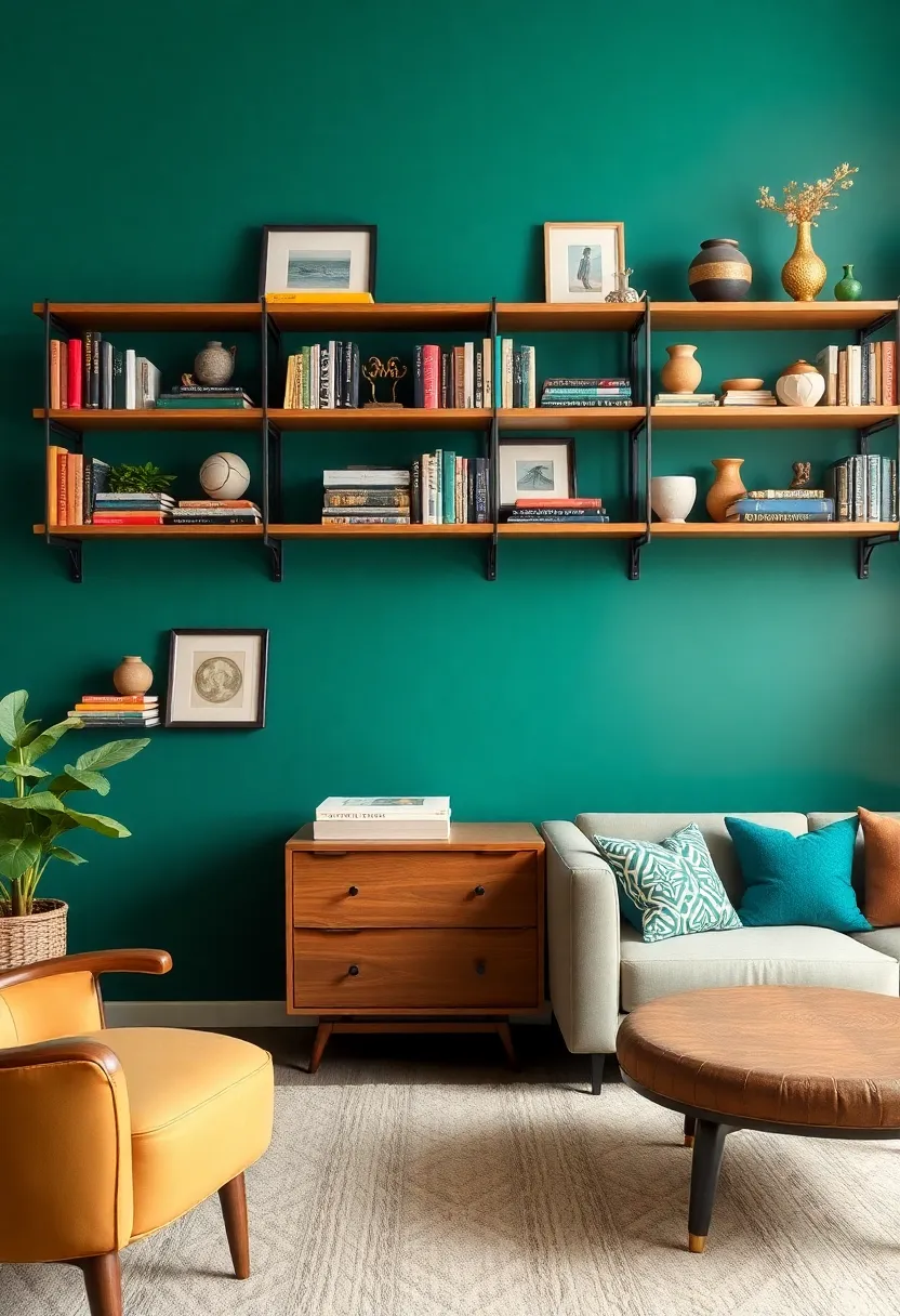Eclectic ⁤Shelving: Incorporate open shelving with⁢ a mix of‌ books, decorative⁣ objects, and personal mementos. ⁤Use‌ bold‍ brackets⁣ or ‌unique ​shelving units to enhance the eclectic feel