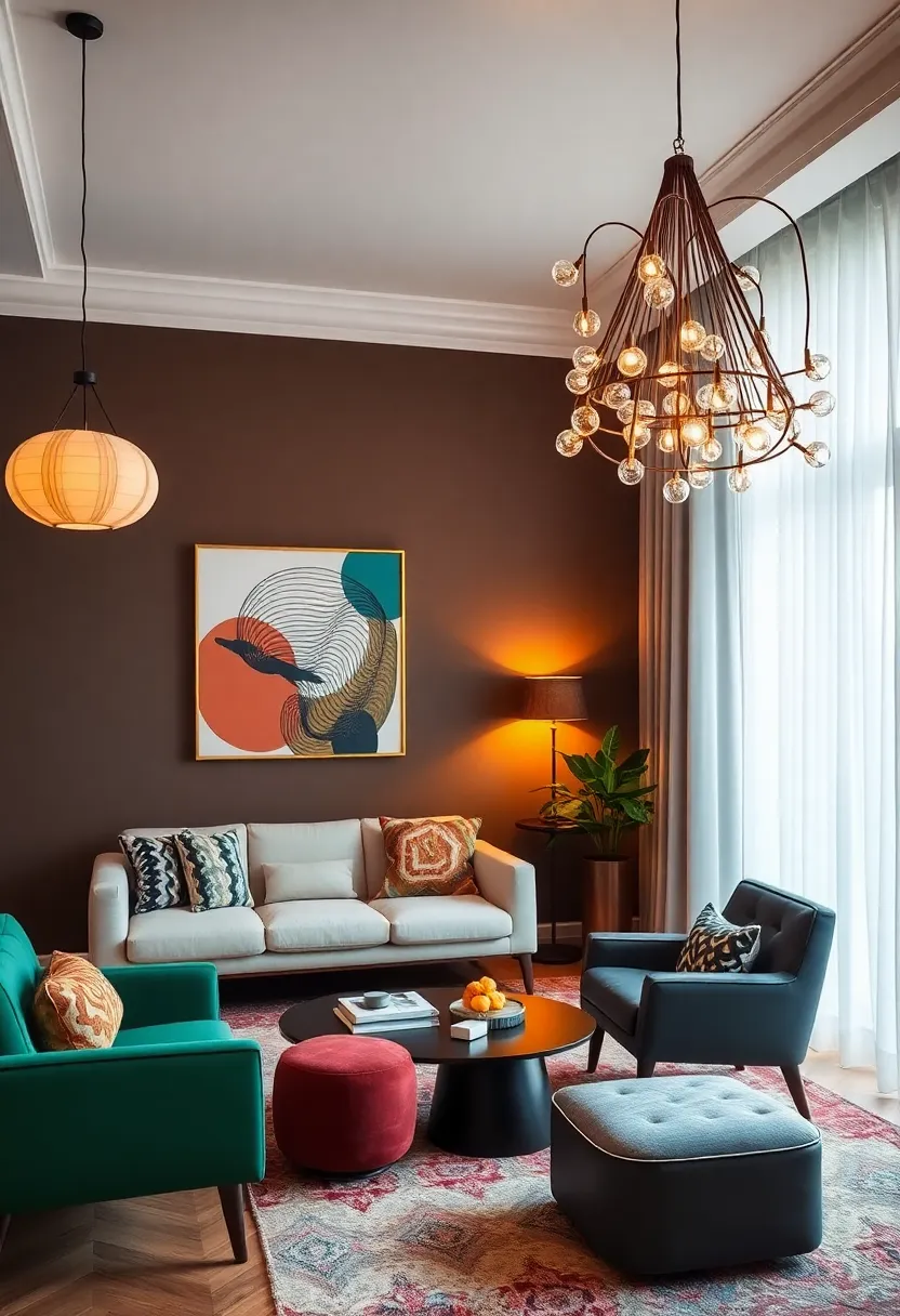 Statement Lighting:‌ Select bold light‌ fixtures,⁤ such as a‌ oversized pendant​ lamp or⁣ an artistic⁢ chandelier, that act as sculptural elements in the room,‌ enhancing⁢ its ‍unique vibe