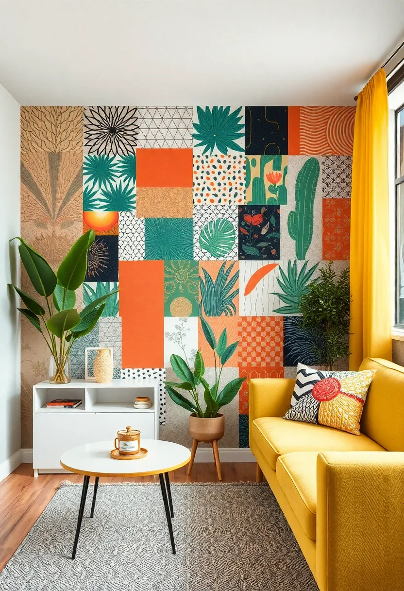 Creative Collage: Mix and match various design patterns in a collage-style wallpaper for an eclectic yet ⁢harmonious visual experience