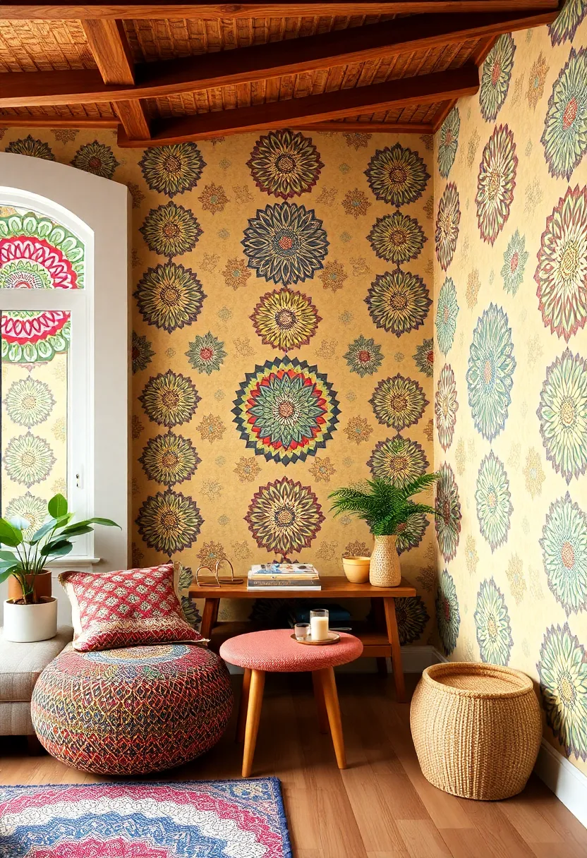 Colorful Mandalas: Use mandala-patterned wallpaper to cultivate ⁤a calming atmosphere, inviting mindfulness into your space