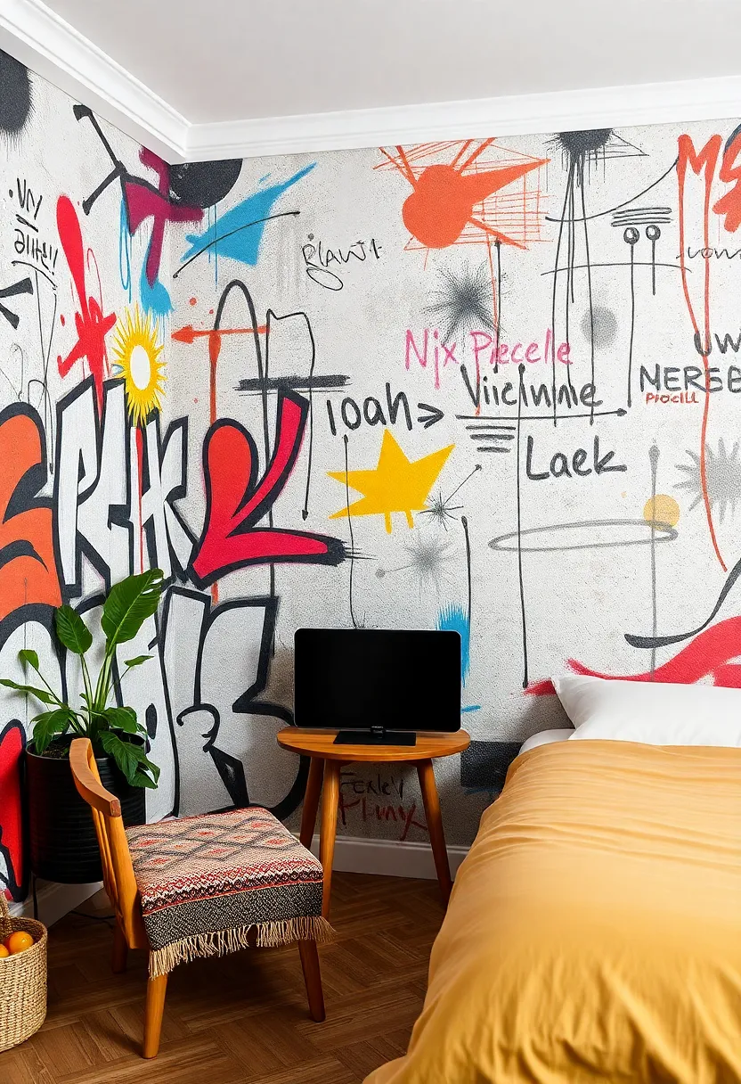 Graffiti ‌Art: Bring an urban edge to your ⁤room with graffiti-inspired wallpaper, perfect for showcasing your love for street art