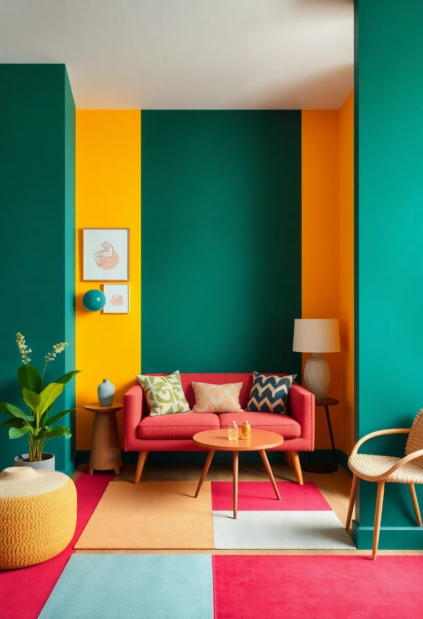 Color Block Magic: Use color-block wallpaper designs to play with different shades and create a fun, modern aesthetic