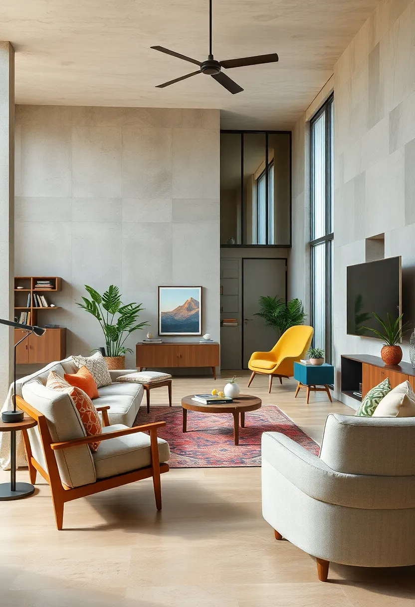 Mix mid-century modern furniture with contemporary pieces for a timeless aesthetic