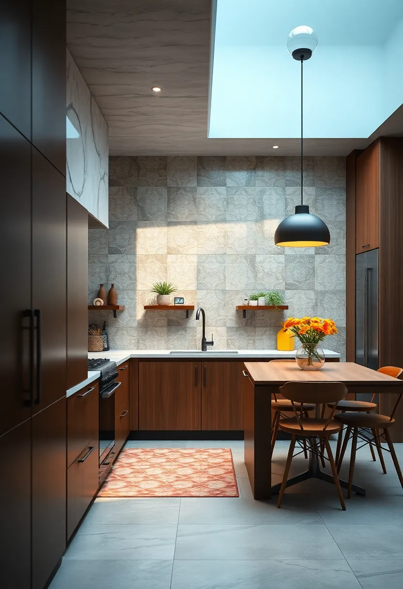 Incorporate retro-style patterned tiles in a modern kitchen or bathroom backsplash for flair