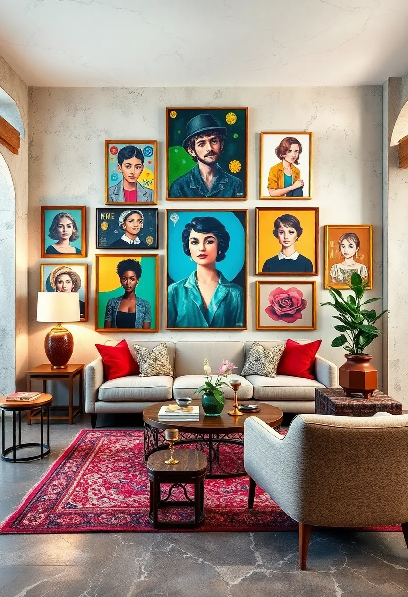 Curate an Eclectic Mix⁢ of Street Art and Classic Portraits for a Bold Statement Wall