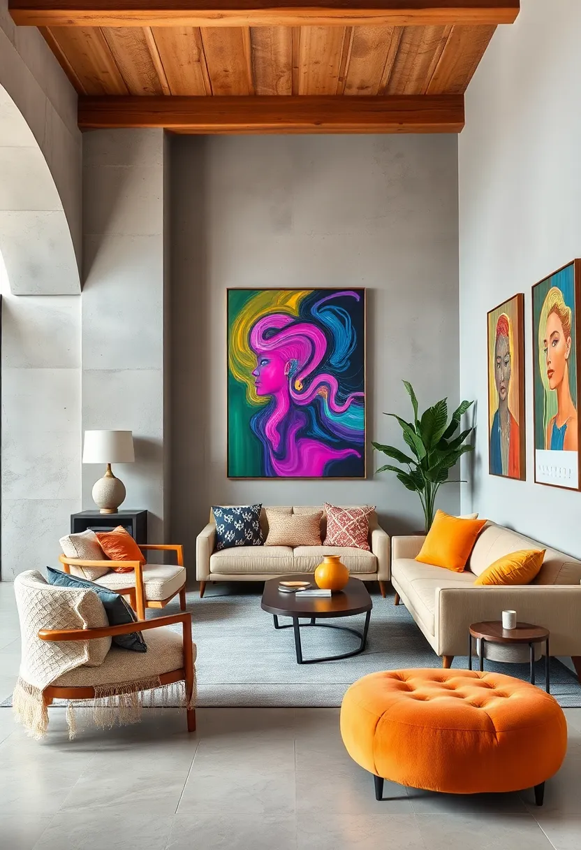 Introduce neon Artwork Against‍ Neutral ⁣Walls for a Pop of Energetic⁣ Color Without Overwhelm