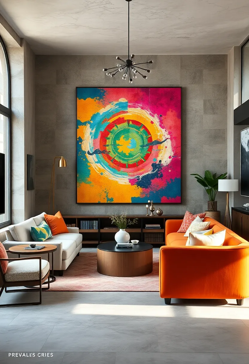 Showcase Vibrant,Large-Scale Textile Art as a ⁢Focal Point in Living Spaces