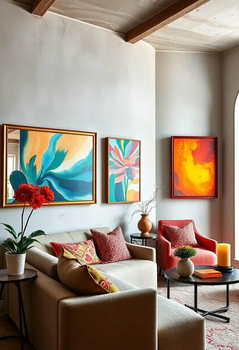 Use Colorful Framed Mirrors Alongside Vibrant Artwork to Reflect and Multiply⁢ Visual Interest