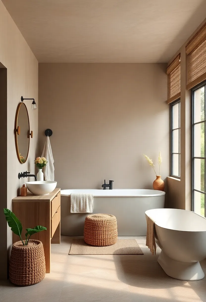 Warm Taupe: A sophisticated neutral, warm taupe grounds the space with ‌its earthy undertones, enhancing natural ‍materials