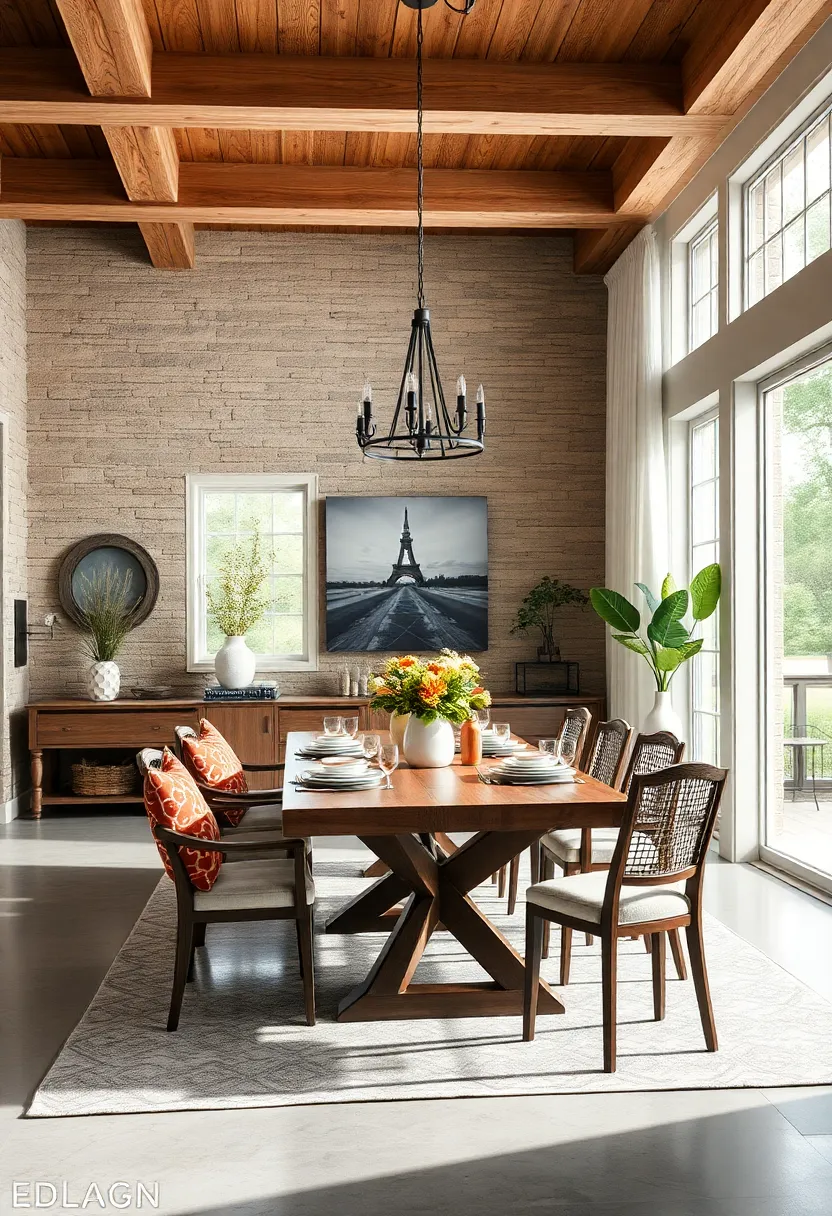 A Blend of modern Farmhouse and Traditional Country elements in Dining Room Decor