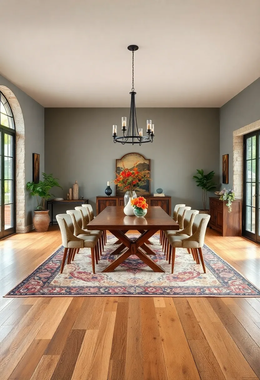 Layered Rugs Adding depth and Warmth to Wide-Plank hardwood Floors