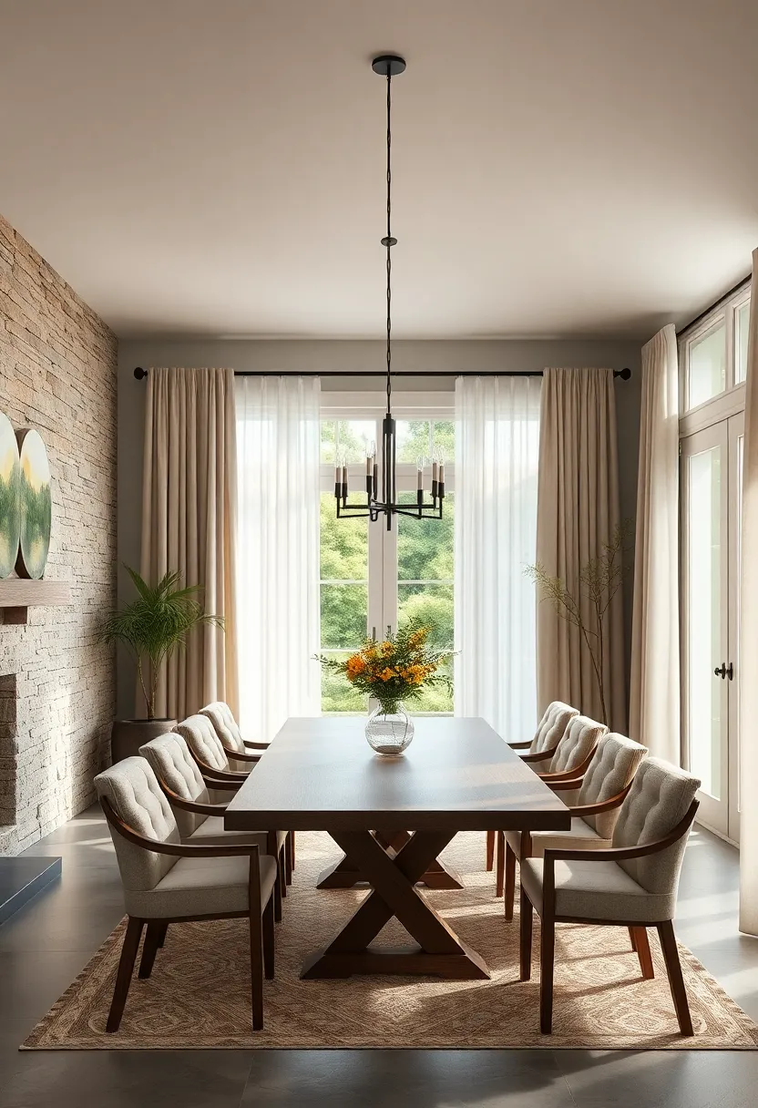 Soft Curtains and Sheer Drapes Enhancing the Light and Airiness of the Farmhouse Space