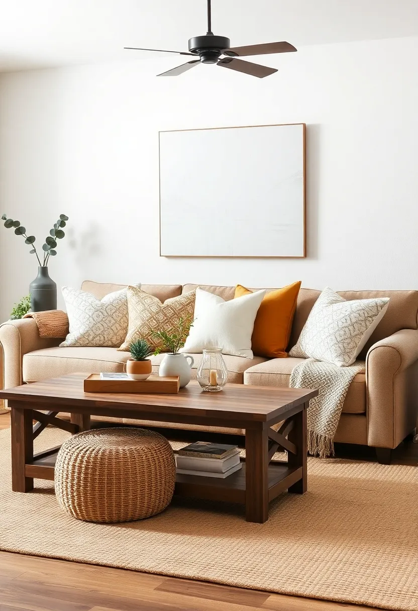 Layering ⁤with Tan and White Throw ⁣pillows for Added ⁣Comfort