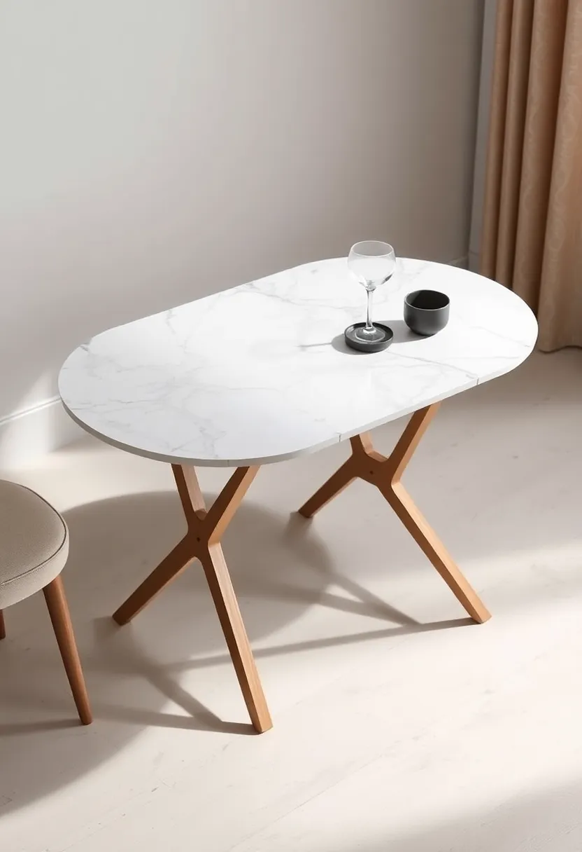 Elegant Marble-Top Folding Table: Bring luxury into compact living with⁤ a chic marble surface that elevates any ‍dining⁢ experience