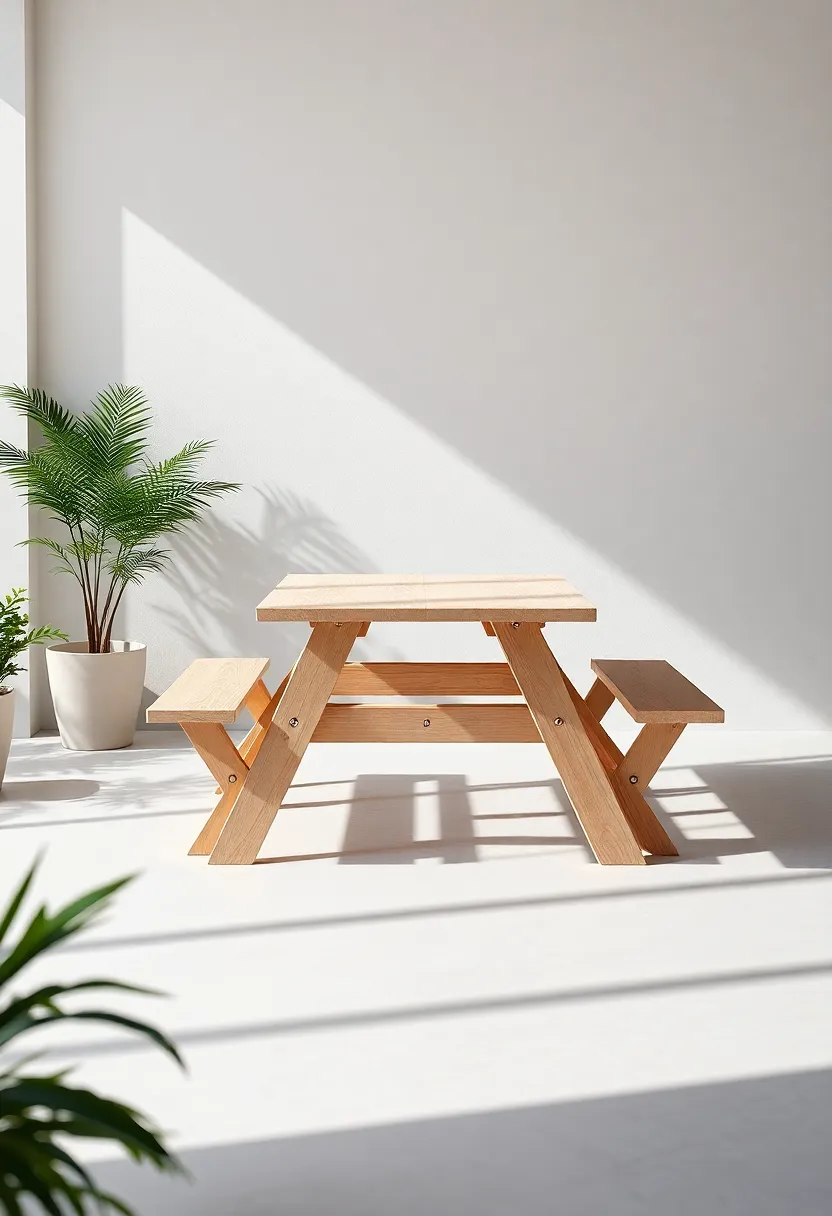 Convertible Picnic Table: Bring the outdoors ⁢in; this portable design⁣ is ​perfect for casual dining​ inside or ⁢outside