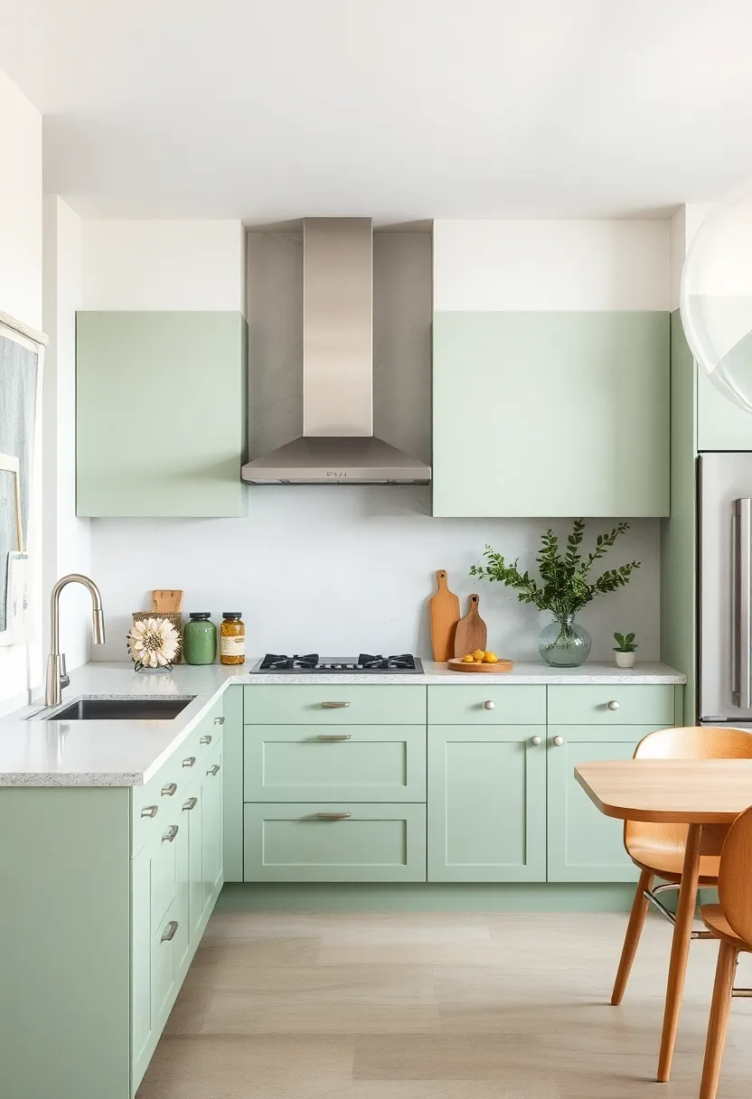 Soft Sage Tones Creating a⁢ Calming ⁣and Inviting Atmosphere in Contemporary Kitchen Designs