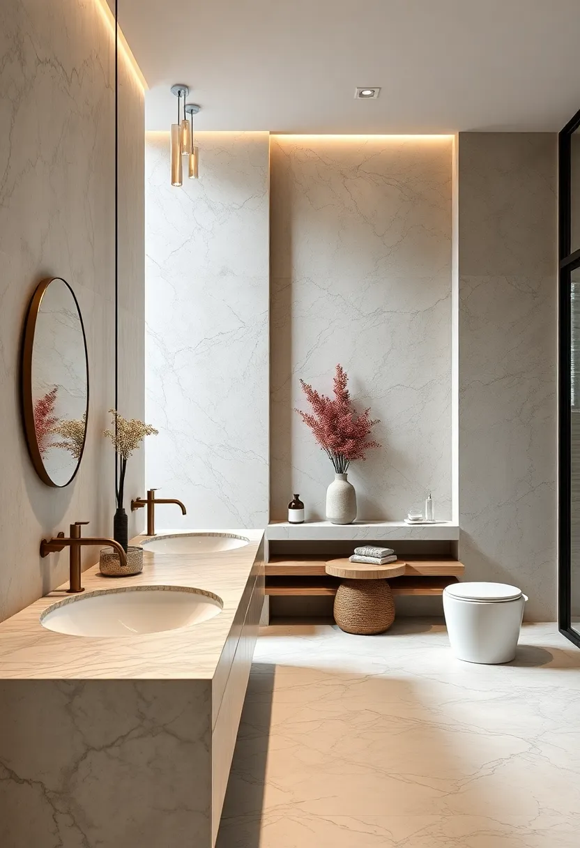 Sculptural Marble Fixtures Blending art ‌and Functionality in​ a Luxe ‌Wellness Retreat