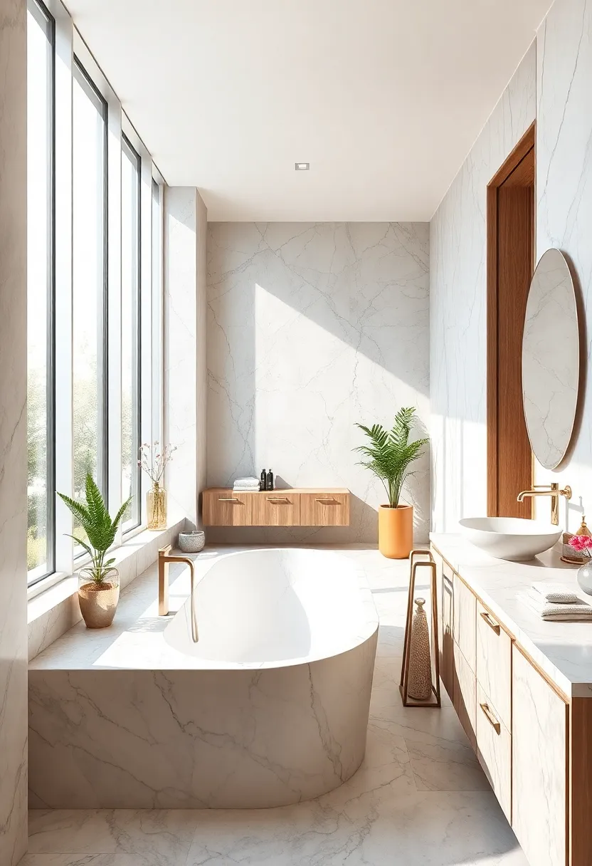 Sunlight Streaming Through Large Windows highlighting the Rich texture of Polished Marble⁤ Surfaces