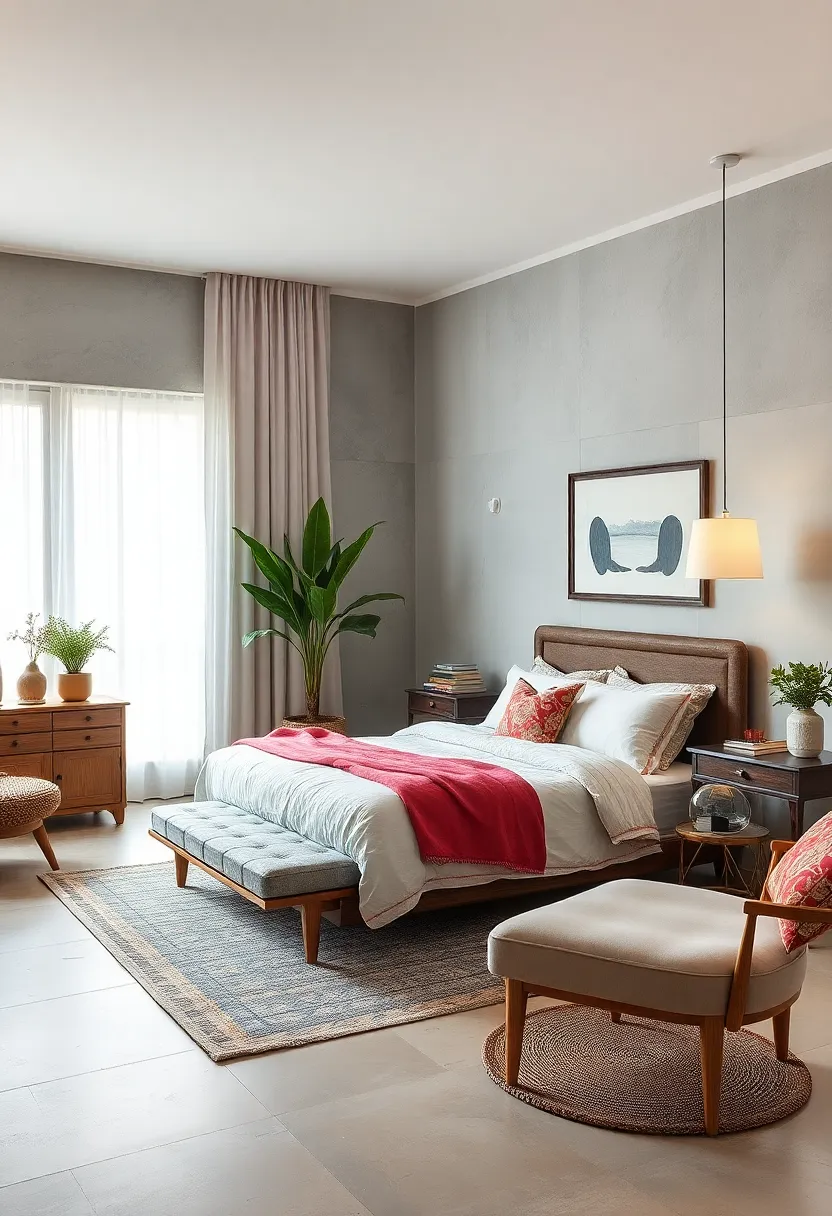 Mix vintage and modern furniture pieces to create an inviting,personalized vibe