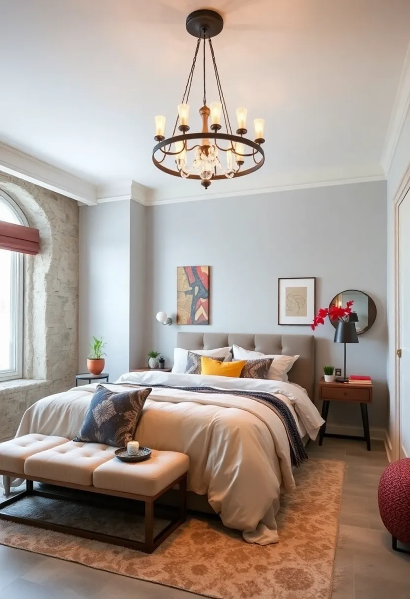 Use a statement chandelier or pendant ⁤light as a focal point to elevate the room's aesthetic