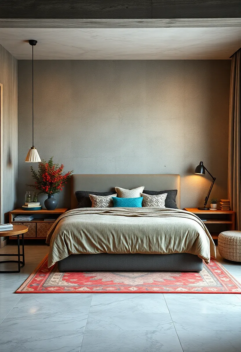 Layer bold patterns and textures to add depth and visual interest to your space