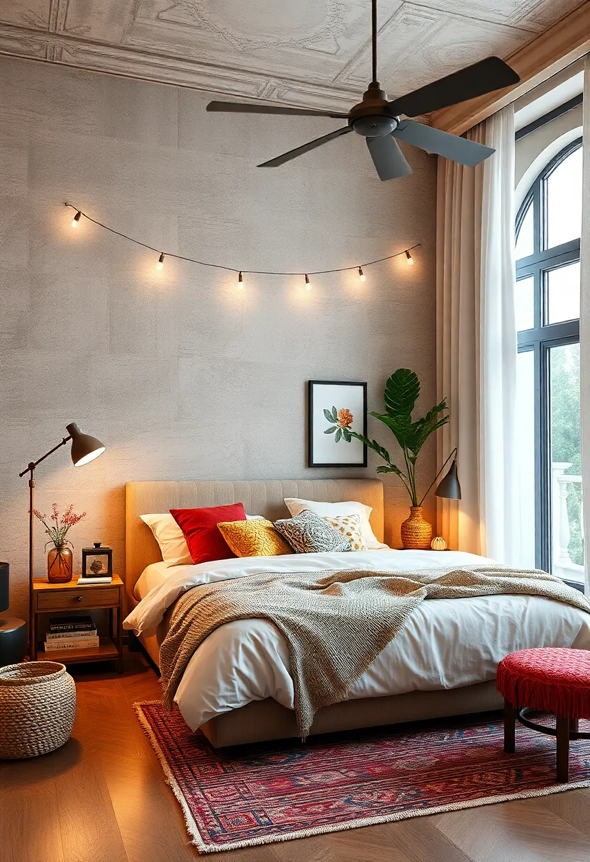 Use varied lighting sources—floor lamps, table lamps, string lights—to create a cozy ambiance