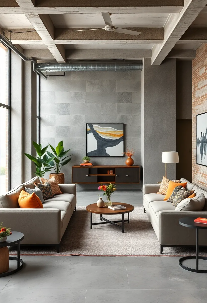 Designing a Modular Seating Arrangement to Maximize Space ⁣in Raw Industrial Apartments