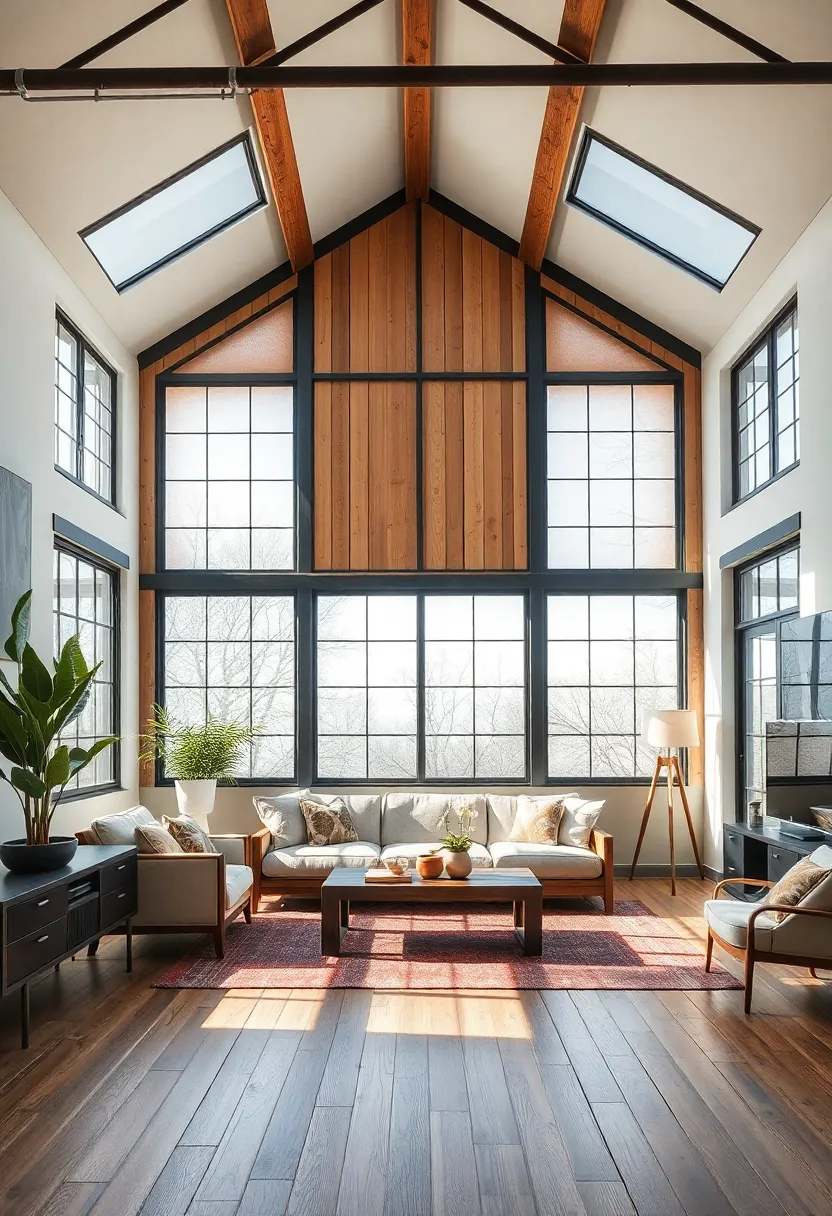 Incorporate large, industrial-style windows which not only enhance natural light but also create a spacious feel