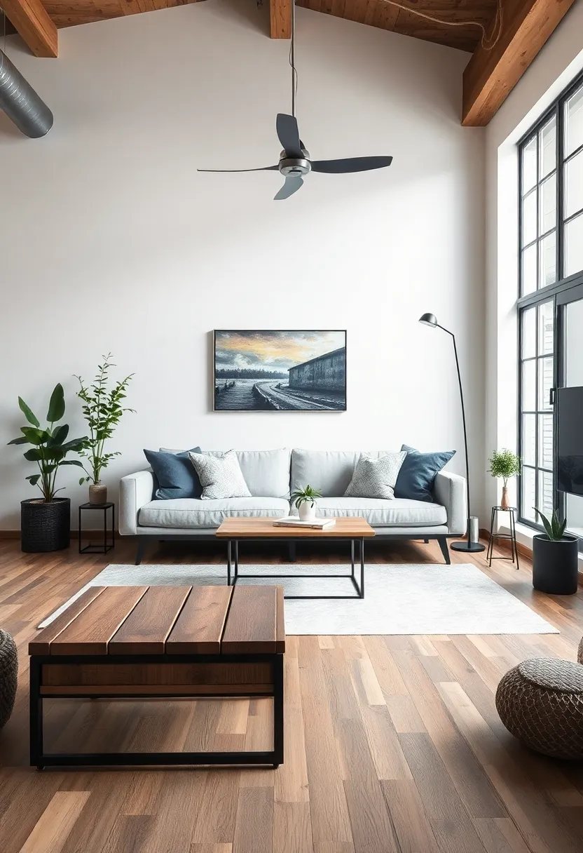 Look for multifunctional furniture pieces, such as a bench with storage made from wood and metal, to maximize space