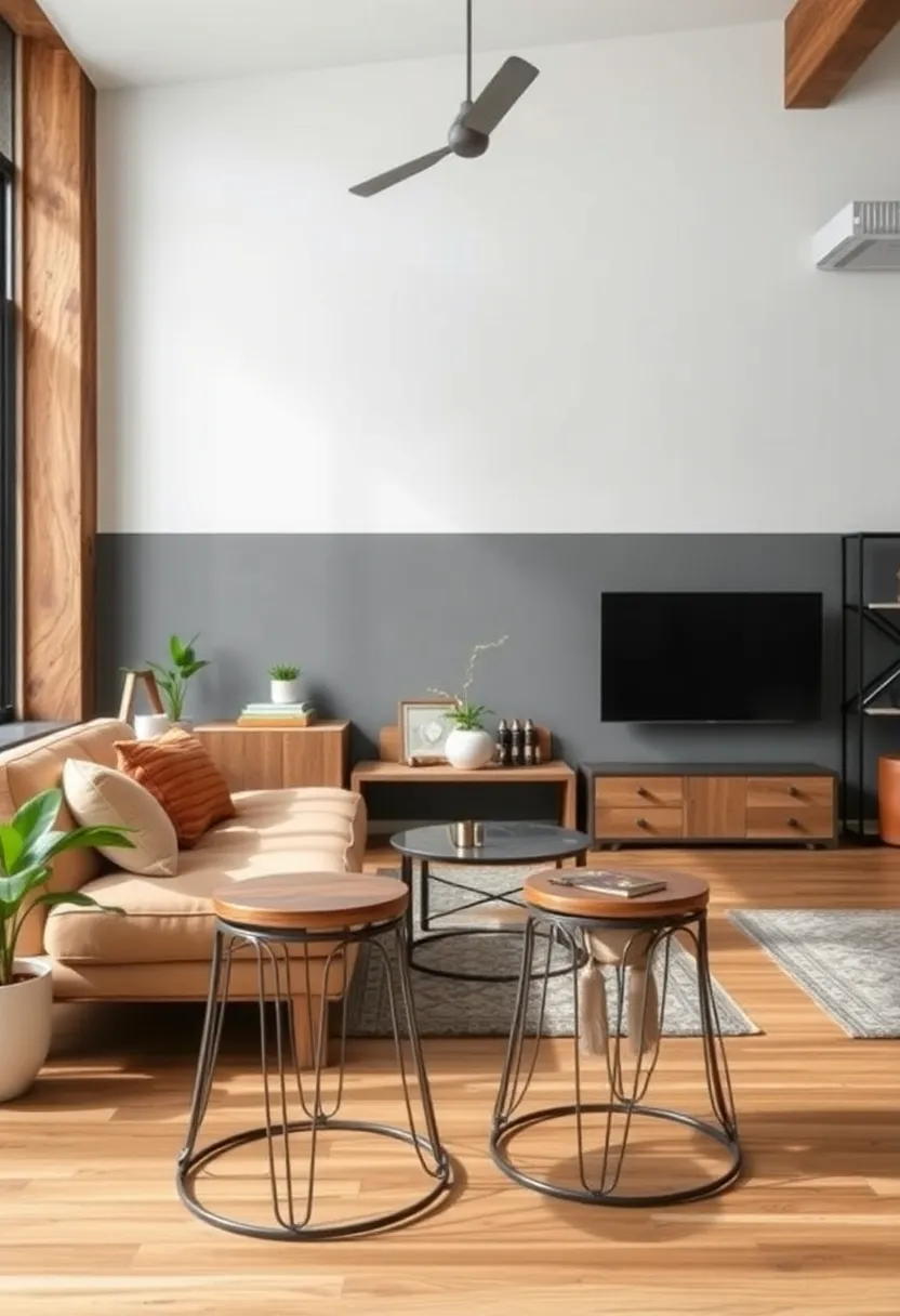 look for vintage metal stools or chairs to add extra seating while maintaining the chic, industrial vibe