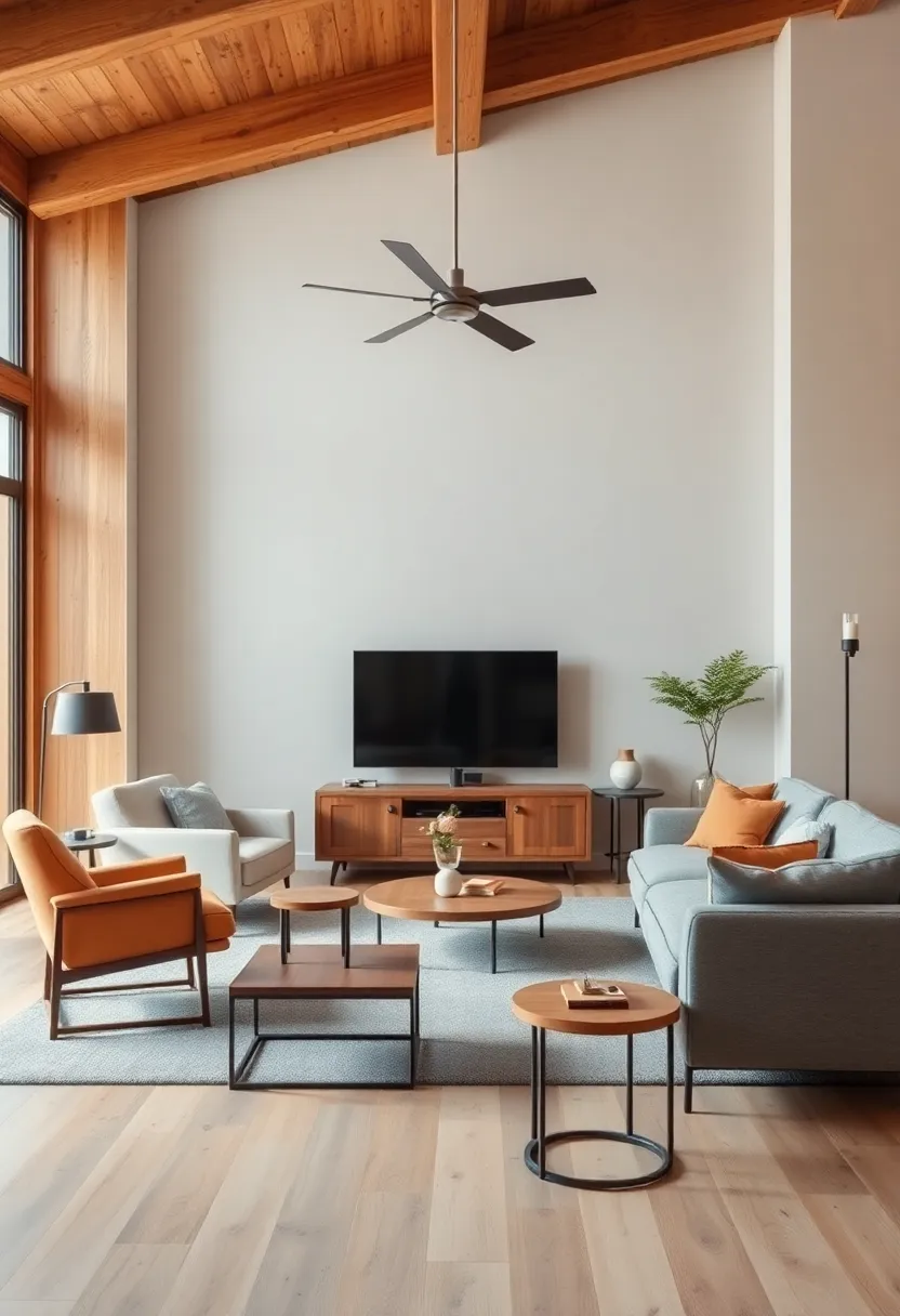 Integrate a mix of both angular and rounded furniture pieces for a harmonious and visually pleasing collection