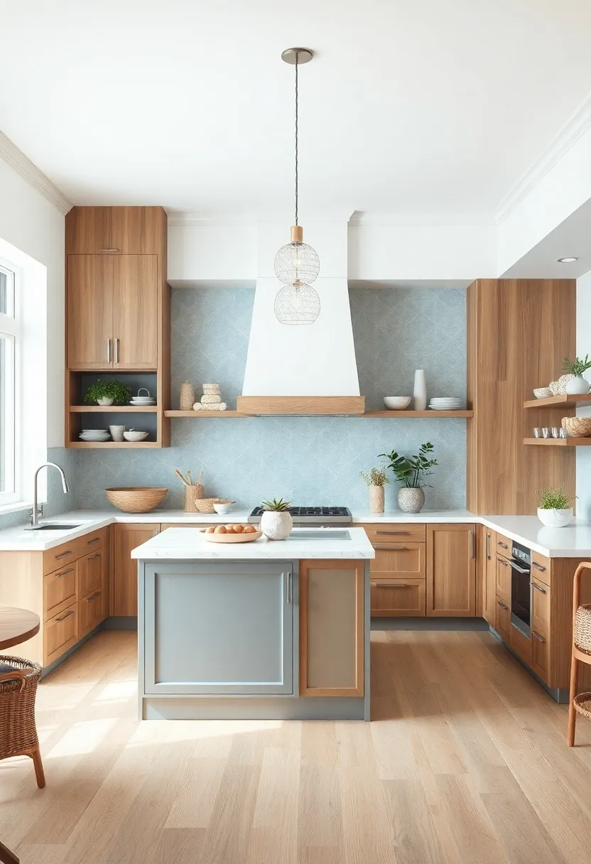 Coastal Inspired Kitchens Evoking ‍Serenity With Soft Blues,Whites,And Natural Fiber Accents