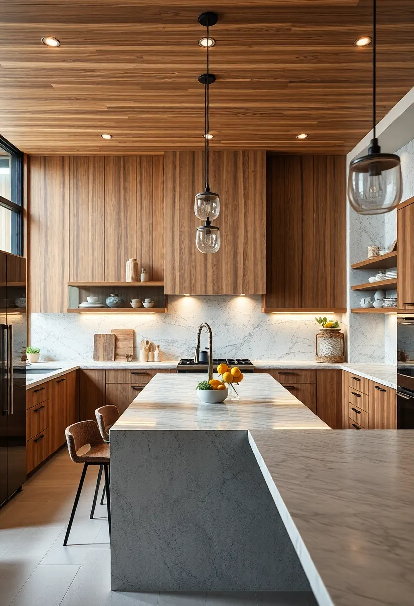 Mixed ​Material Kitchens ⁤Combining Stone, Glass, And Wood For A Textural And Visual ​Symphony