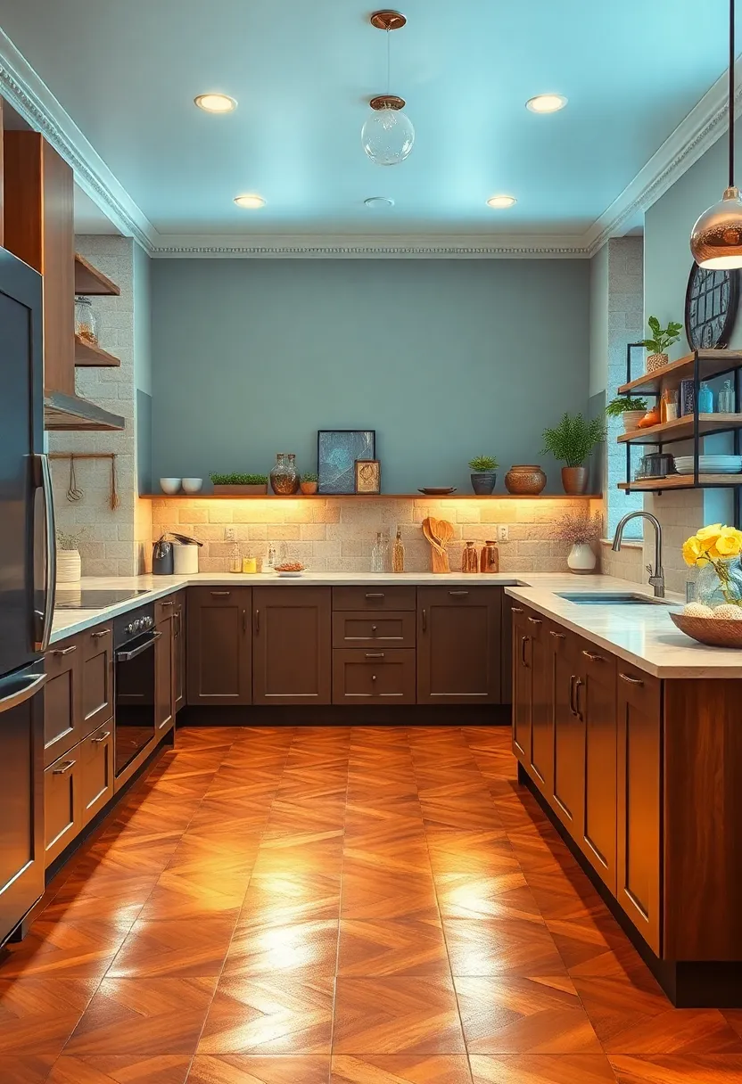 Copper Metallic Vinyl Tiles – ⁢Bold ⁣and⁣ shiny, these ‍tiles⁣ offer ‍a unique metallic ​dimension to kitchen flooring