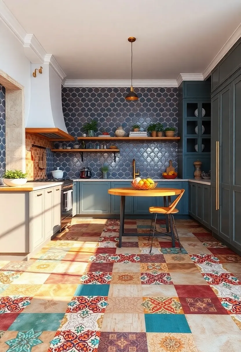 Moroccan Mosaic Vinyl tiles – Colorful,⁢ intricate⁣ patterns that bring a lively⁣ and artistic flair to your kitchen
