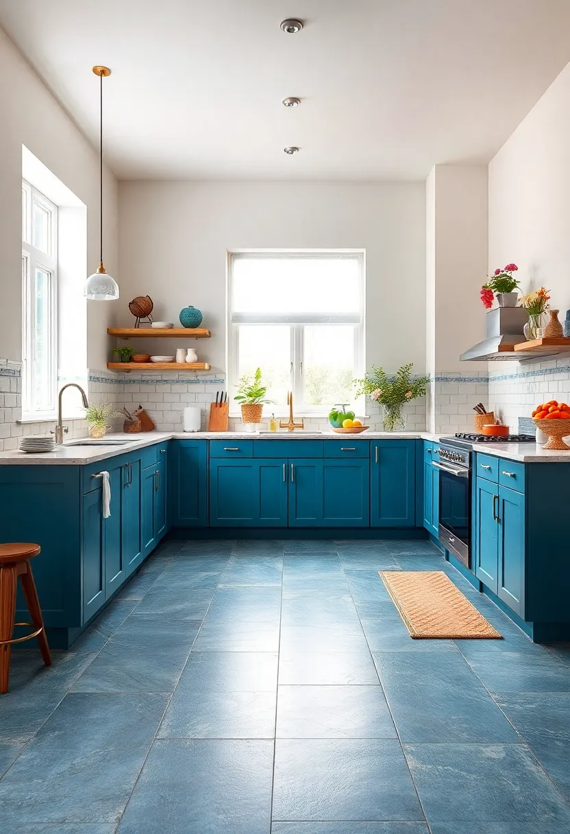 Slate Blue⁣ Vinyl Tiles – Soft blue⁤ hues ‌coupled ​with ⁤stone-like​ texture for a ⁢calming‌ and fresh aesthetic