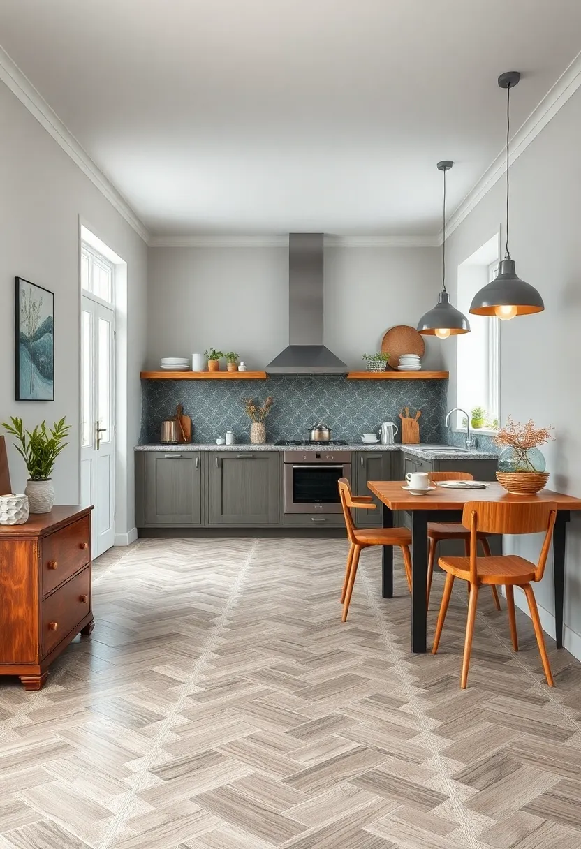Vintage Chevron Pattern Vinyl ‍Tiles – Bold geometric design perfect for adding a ⁢retro touch ⁣to your floor