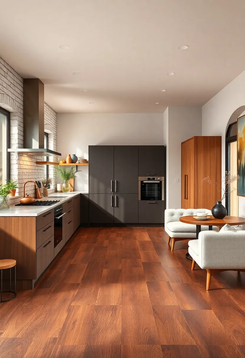 Warm walnut ⁣Vinyl ‌Tiles – Deep, rich wood tones ⁤that⁣ add ​sophistication and depth to kitchen interiors