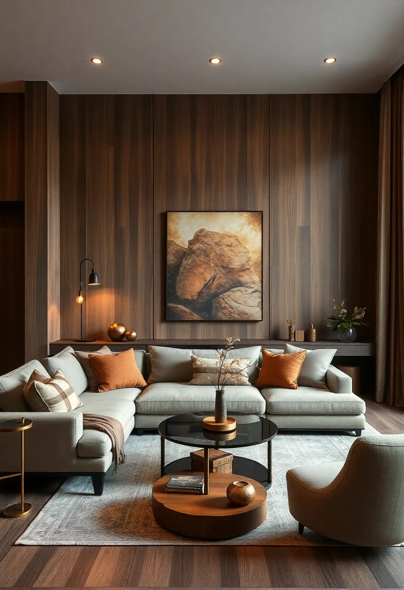 Accentuating Earth Tone Walls With Copper‍ And Bronze Decor ⁣For A Lush Metallic Glow