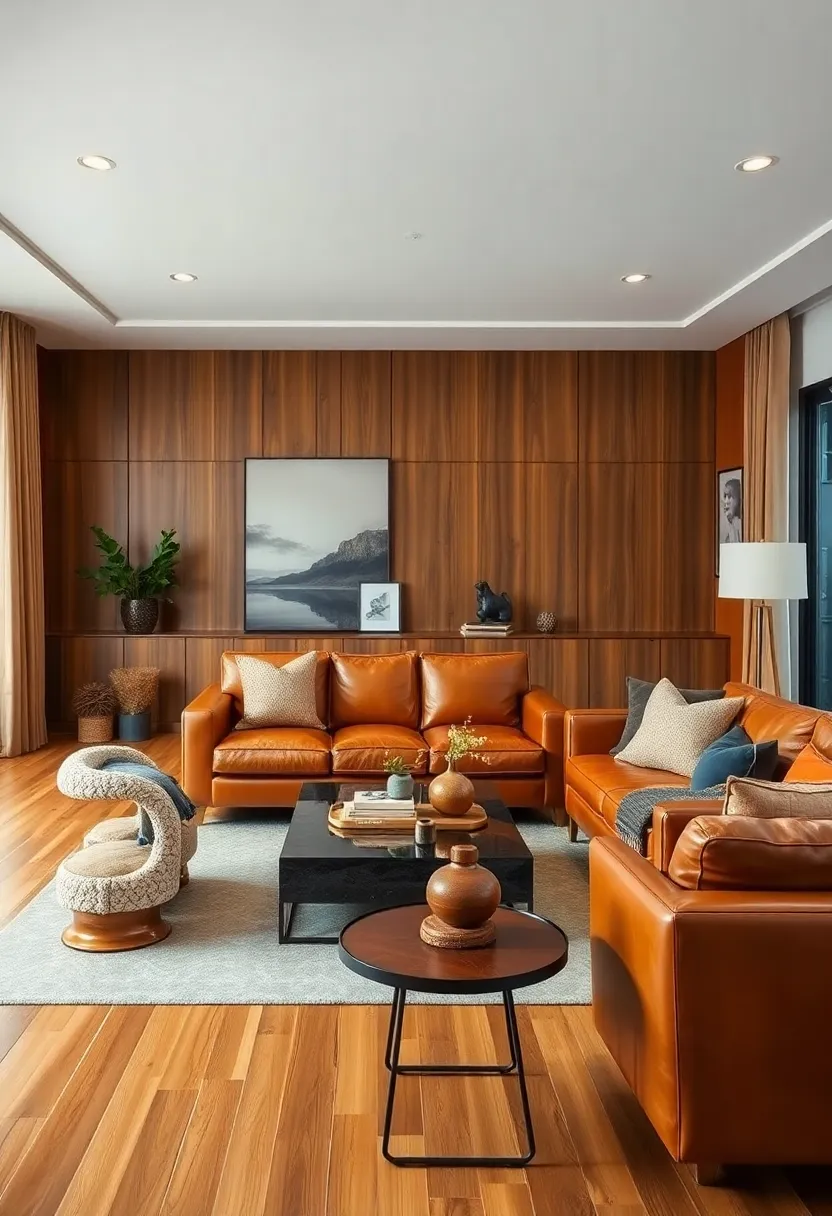 Incorporating‌ Leather Sofas In‌ Rich Cognac For A Timeless, Warm statement