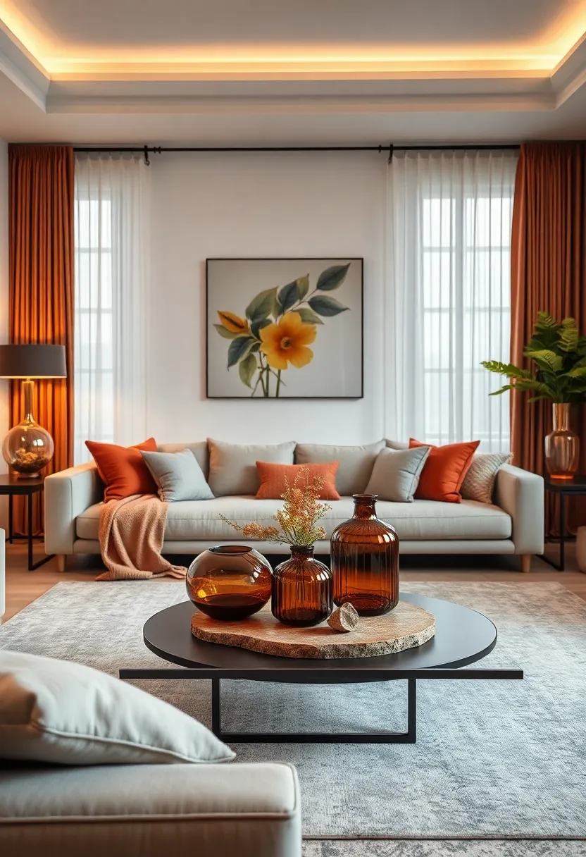 styling Coffee Tables With amber Glassware ⁤And ​Earth Inspired Trinkets For Inviting Vibes