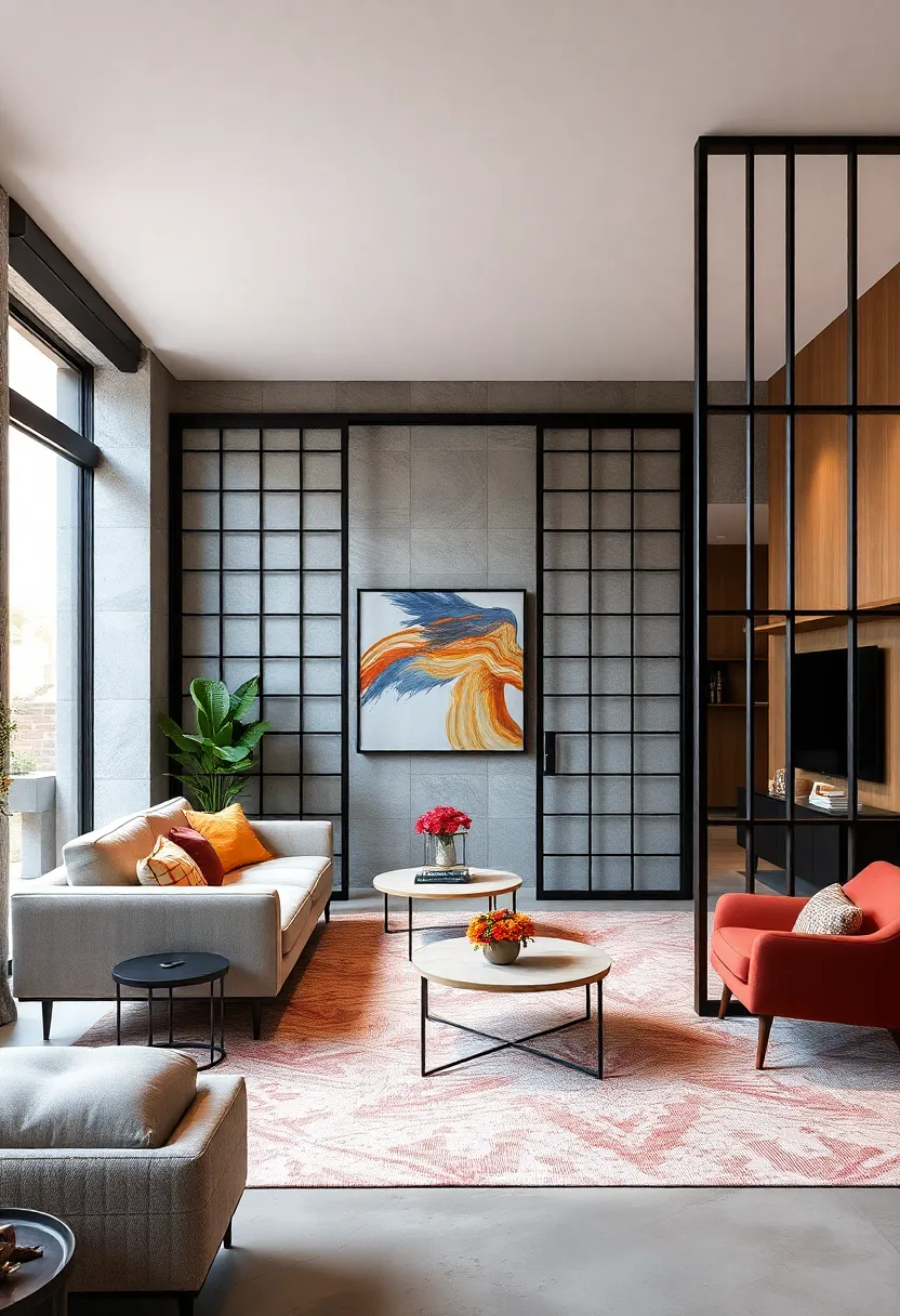 Industrial Metal Frame Doors: Combine urban edge and space-saving functionality​ with sleek ⁤metal grid sliding partitions